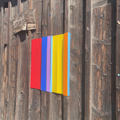 balsa, mounted on barn door