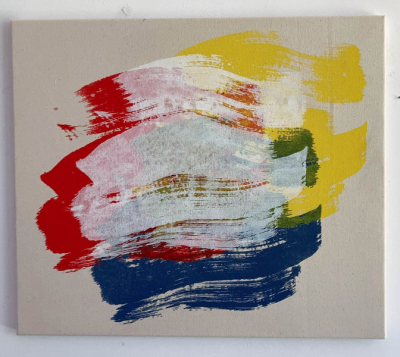 silkscreen and gouache on canvas, 60 x 70 cm